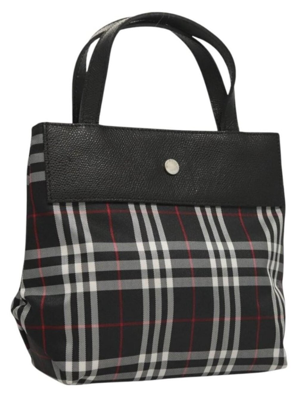 BURBERRY Nova Check Hand Bag Nylon Black Auth ac3761